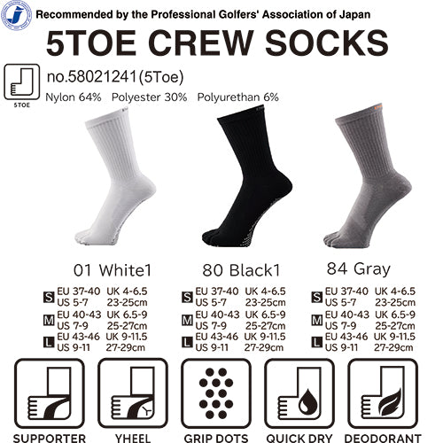 Dmyth Premium - Vớ 5 ngón cổ cao (Crew)
