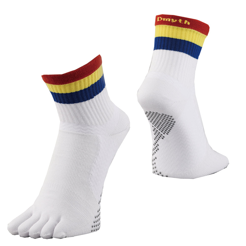 Dmyth Premium - Medium-Cut Striped Five-Toe Compression Socks