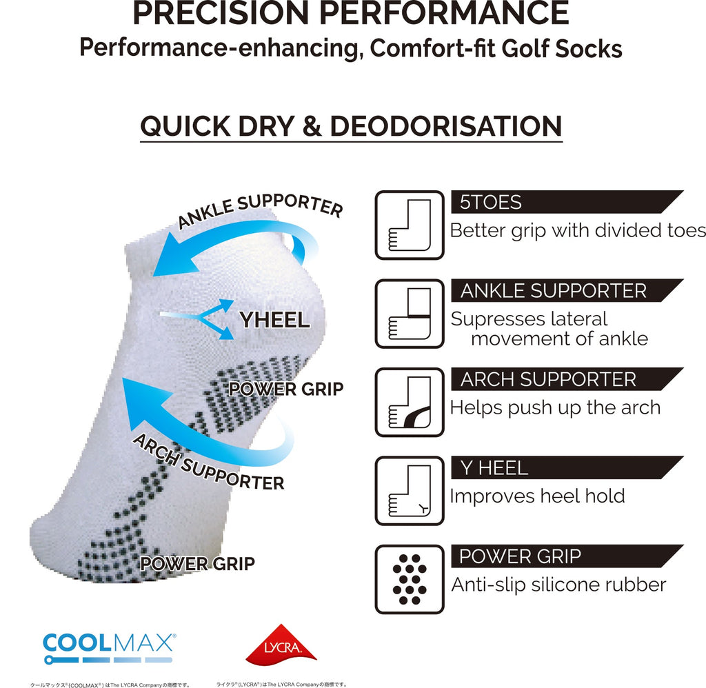 Dmyth Premium - Vớ trợ lực 5 ngón cổ ngắn kẻ sọc